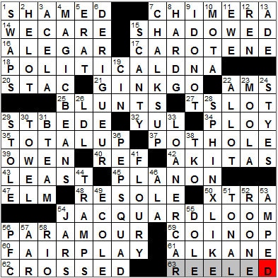 0210-12: New York Times Crossword Answers 10 Feb 12, Friday
