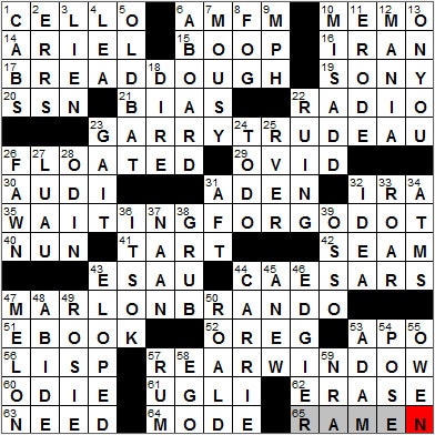 0213-12: New York Times Crossword Answers 13 Feb 12, Monday