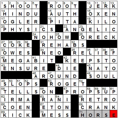 0223-12: New York Times Crossword Answers 23 Feb 12, Thursday