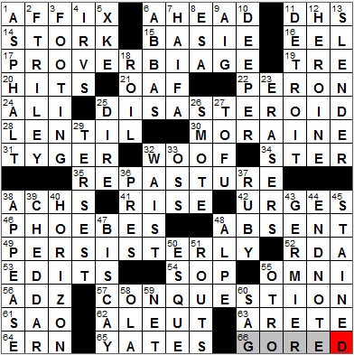 0301-12: New York Times Crossword Answers 1 Mar 12, Thursday
