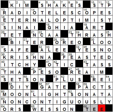 0302-12: New York Times Crossword Answers 2 Mar 12, Friday