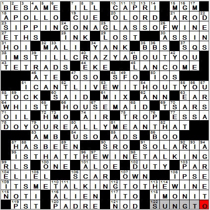 0304-12: New York Times Crossword Answers 4 Mar 12, Sunday