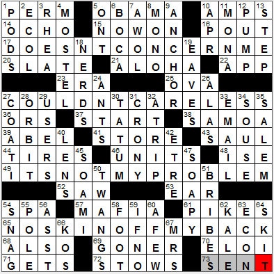 0306-12: New York Times Crossword Answers 6 Mar 12, Tuesday