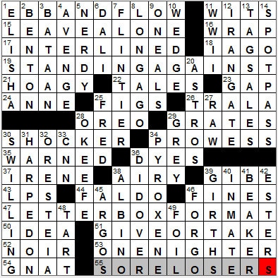 0310-12: New York Times Crossword Answers 10 Mar 12, Saturday
