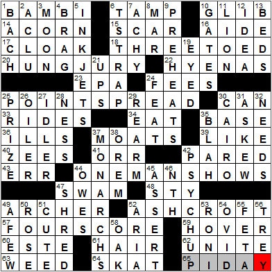 0314-12: New York Times Crossword Answers 14 Mar 12, Wednesday