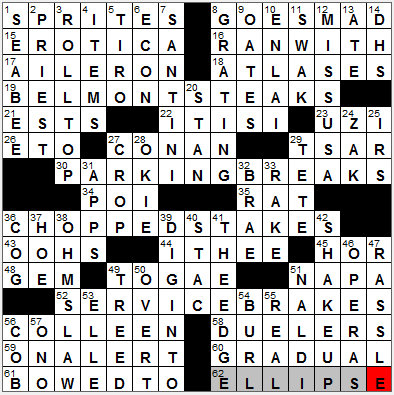 0322-12: New York Times Crossword Answers 22 Mar 12, Thursday