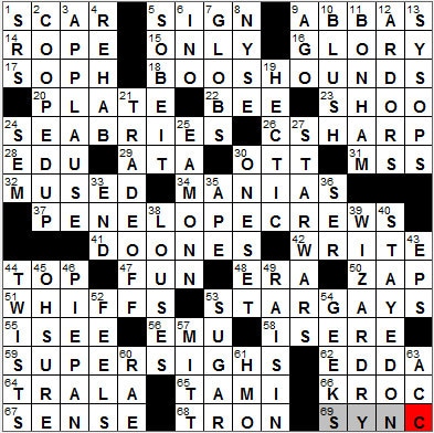 0404-12: New York Times Crossword Answers 4 Apr 12, Wednesday
