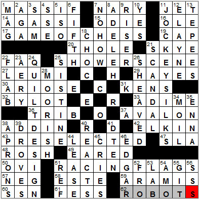 0405-12: New York Times Crossword Answers 5 Apr 12, Thursday