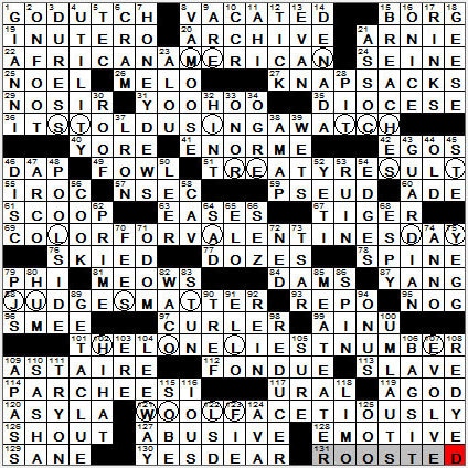0408-12: New York Times Crossword Answers 8 Apr 12, Sunday