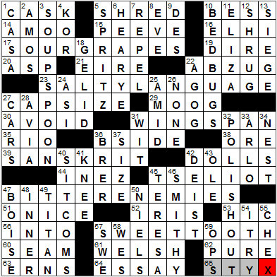 0409-12: New York Times Crossword Answers 9 Apr 12, Monday