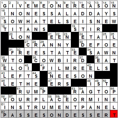 0413-12: New York Times Crossword Answers 13 Apr 12, Friday