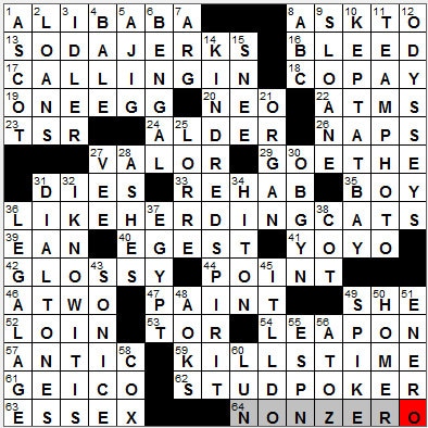 0420-12: New York Times Crossword Answers 20 Apr 12, Friday