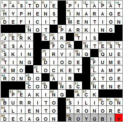 0423-12: New York Times Crossword Answers 23 Apr 12, Monday