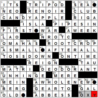 0426-12: New York Times Crossword Answers 26 Apr 12, Thursday