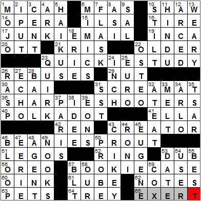 0501-12: New York Times Crossword Answers 1 May 12, Tuesday