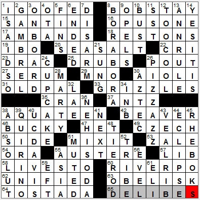 0505-12: New York Times Crossword Answers 5 May 12, Saturday