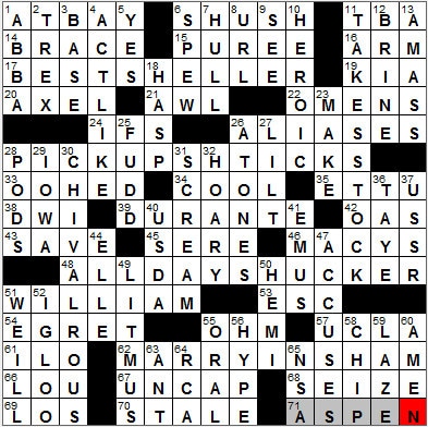 0508-12: New York Times Crossword Answers 8 May 12, Tuesday