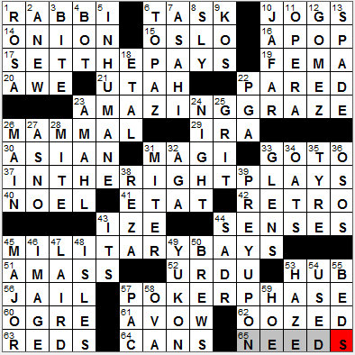 0509-12: New York Times Crossword Answers 9 May 12, Wednesday