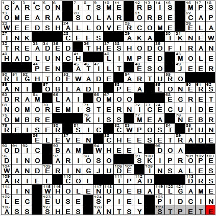 0513-12: New York Times Crossword Answers 13 May 12, Sunday