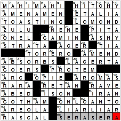 0516-12: New York Times Crossword Answers 16 May 12, Wednesday