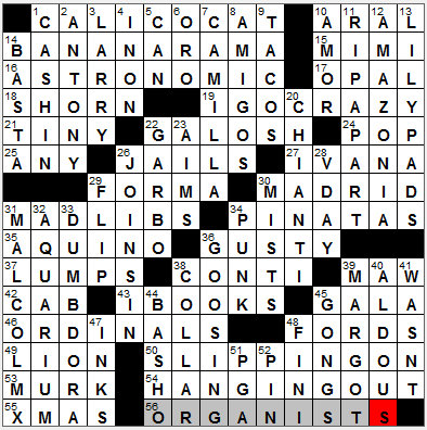0519-12: New York Times Crossword Answers 19 May 12, Saturday