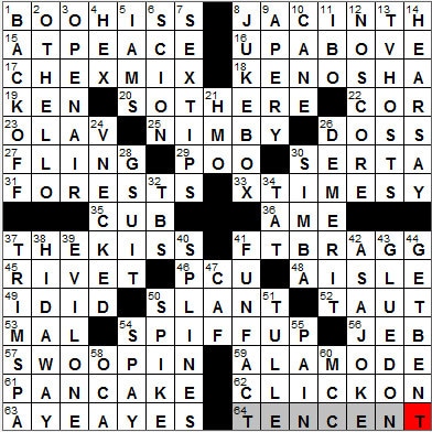0526-12: New York Times Crossword Answers 26 May 12, Saturday
