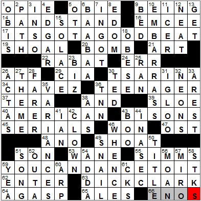 0530-12: New York Times Crossword Answers 30 May 12, Wednesday