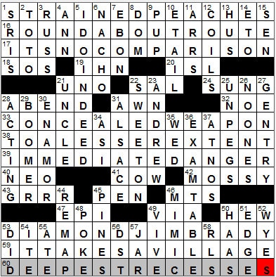 0602-12: New York Times Crossword Answers 2 Jun 12, Saturday