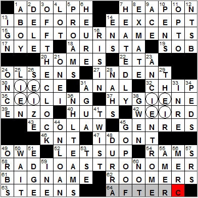 0607-12: New York Times Crossword Answers 7 Jun 12, Thursday