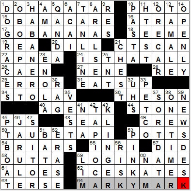 0609-12: New York Times Crossword Answers 9 Jun 12, Saturday