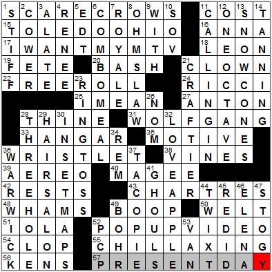 0615-12: New York Times Crossword Answers 15 Jun 12, Friday