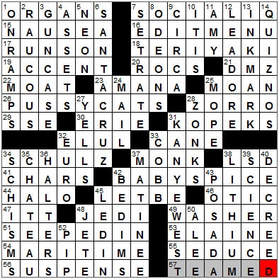 0616-12: New York Times Crossword Answers 16 Jun 12, Saturday