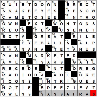0623-12: New York Times Crossword Answers 23 Jun 12, Saturday