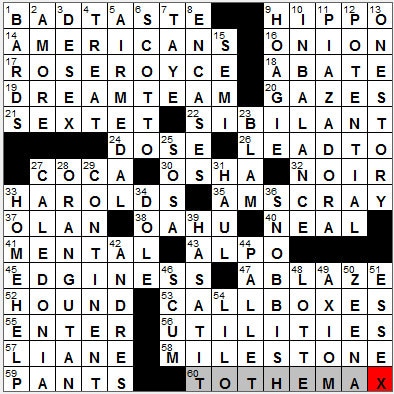 0629-12: New York Times Crossword Answers 29 Jun 12, Friday