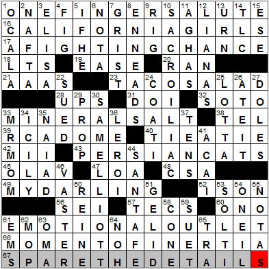 0630-12: New York Times Crossword Answers 30 Jun 12, Saturday