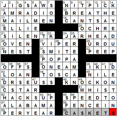 0706-12: New York Times Crossword Answers 6 Jul 12, Friday