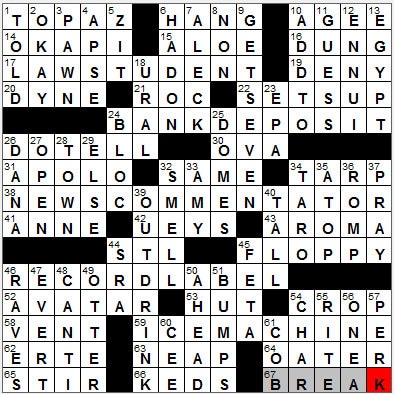 0709-12: New York Times Crossword Answers 9 Jul 12, Monday