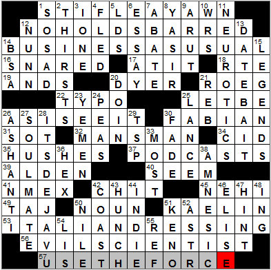 0713-12: New York Times Crossword Answers 13 Jul 12, Friday
