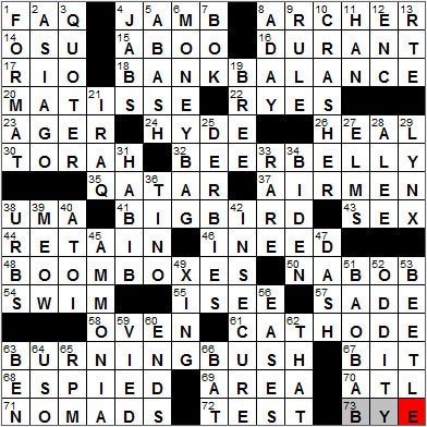 0724-12: New York Times Crossword Answers 24 Jul 12, Tuesday