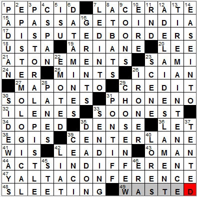 0727-12: New York Times Crossword Answers 27 Jul 12, Friday