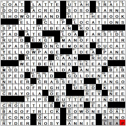0805-12: New York Times Crossword Answers 5 Aug 12, Sunday