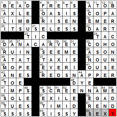 0809-12: New York Times Crossword Answers 9 Aug 12, Thursday