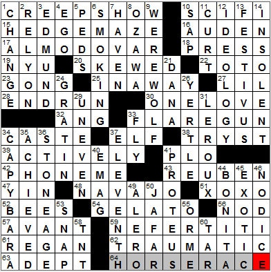 0811-12: New York Times Crossword Answers 11 Aug 12, Saturday