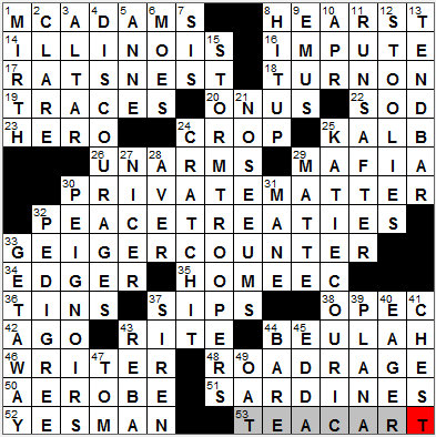 0831-12: New York Times Crossword Answers 31 Aug 12, Friday