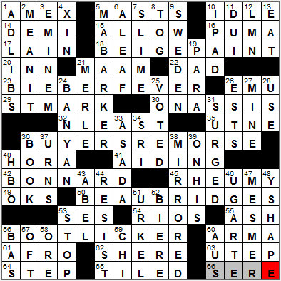 0905-12: New York Times Crossword Answers 5 Sep 12, Wednesday