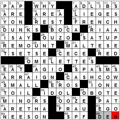 0913-12: New York Times Crossword Answers 13 Sep 12, Thursday