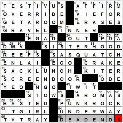0922-12: New York Times Crossword Answers 22 Sep 12, Saturday