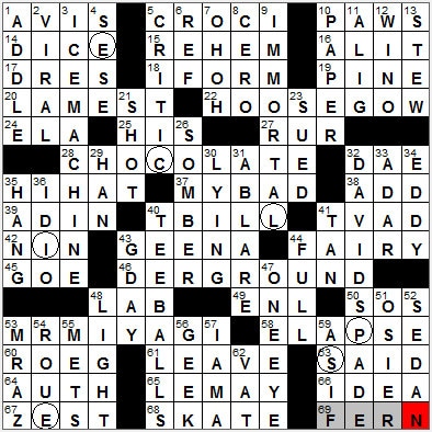 1004-12: New York Times Crossword Answers 4 Oct 12, Thursday