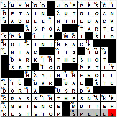 1018-12 New York Times Crossword Answers 18 Oct 12, Thursday
