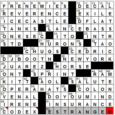 1027-12 New York Times Crossword Answers 27 Oct 12, Saturday